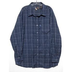 Mecca USA Blue White Plaid Long Sleeve Casual Shirt Button Front Mens Size 2XL